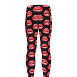 Wet Lips Pattern Print Men's leggings