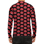 Wet Lips Pattern Print Men's Long Sleeve Rash Guard