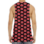 Wet Lips Pattern Print Men's Muscle Tank Top