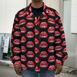 Wet Lips Pattern Print Men's Shirt Jacket
