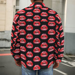 Wet Lips Pattern Print Men's Shirt Jacket