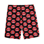 Wet Lips Pattern Print Men's Sports Shorts