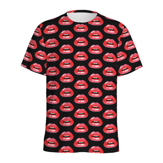 Wet Lips Pattern Print Men's Sports T-Shirt