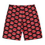 Wet Lips Pattern Print Men's Swim Trunks
