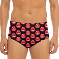 Wet Lips Pattern Print Men's Triangle Swim Briefs