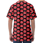 Wet Lips Pattern Print Men's Velvet T-Shirt