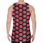 Wet Lips Pattern Print Men's Velvet Tank Top