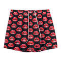 Wet Lips Pattern Print Mesh Shorts