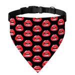 Wet Lips Pattern Print Over The Collar Dog Bandana