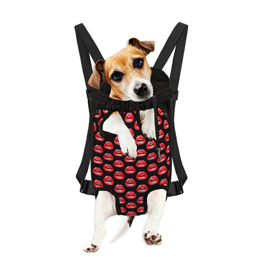 Wet Lips Pattern Print Pet Carrier Backpack