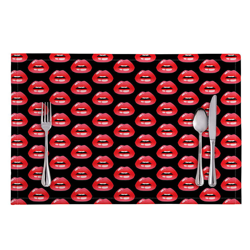 Wet Lips Pattern Print Placemat