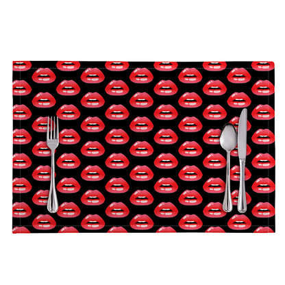 Wet Lips Pattern Print Placemat