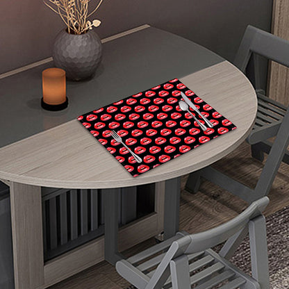 Wet Lips Pattern Print Placemat