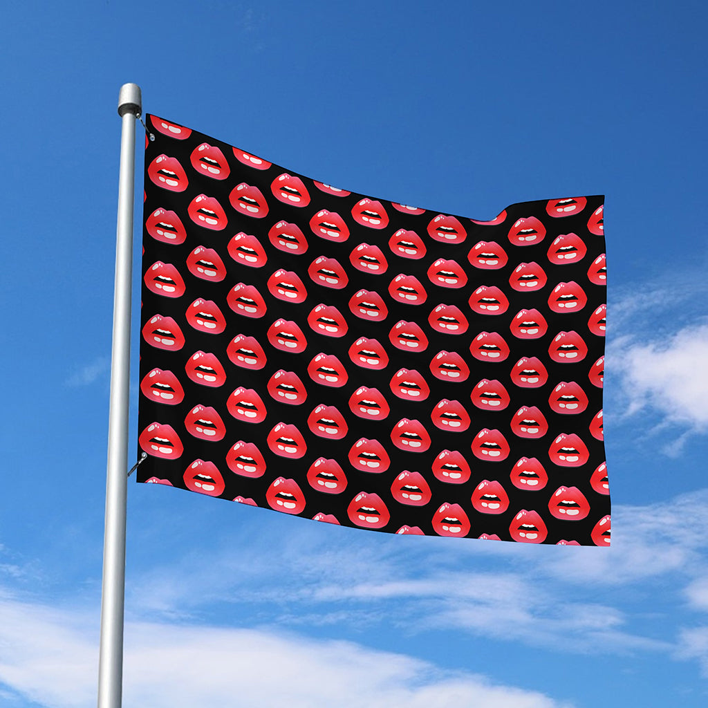 Wet Lips Pattern Print Polyester Flag