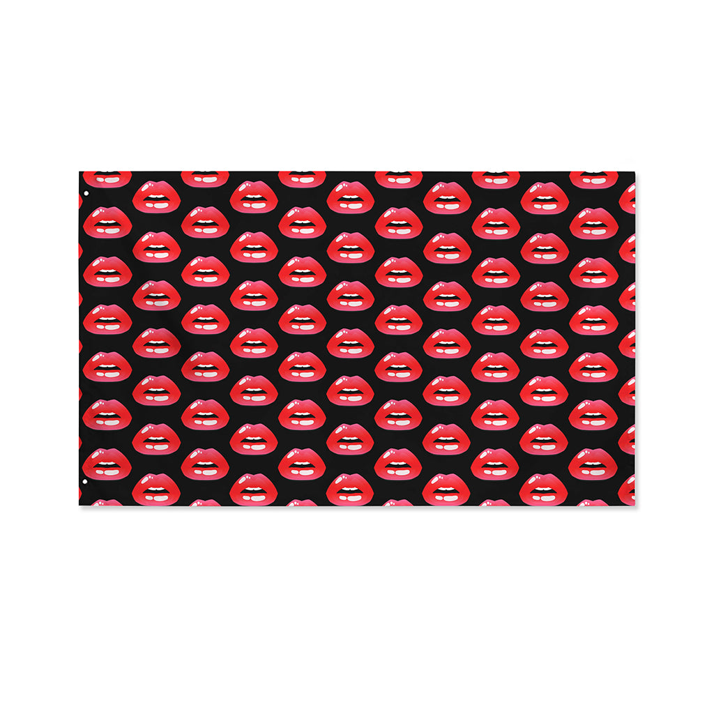 Wet Lips Pattern Print Polyester Flag