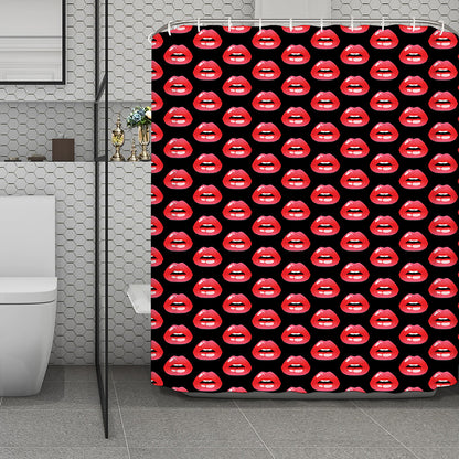 Wet Lips Pattern Print Polyester Shower Curtain
