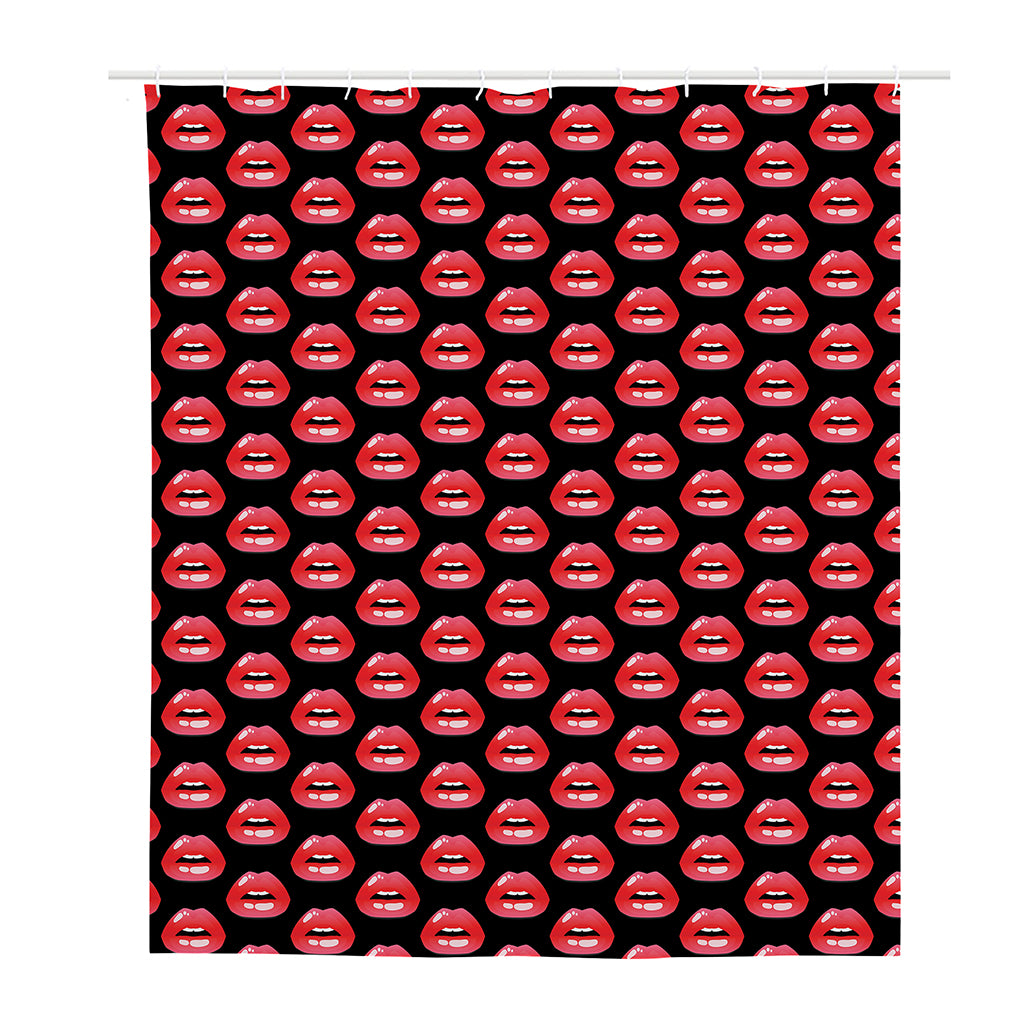 Wet Lips Pattern Print Polyester Shower Curtain
