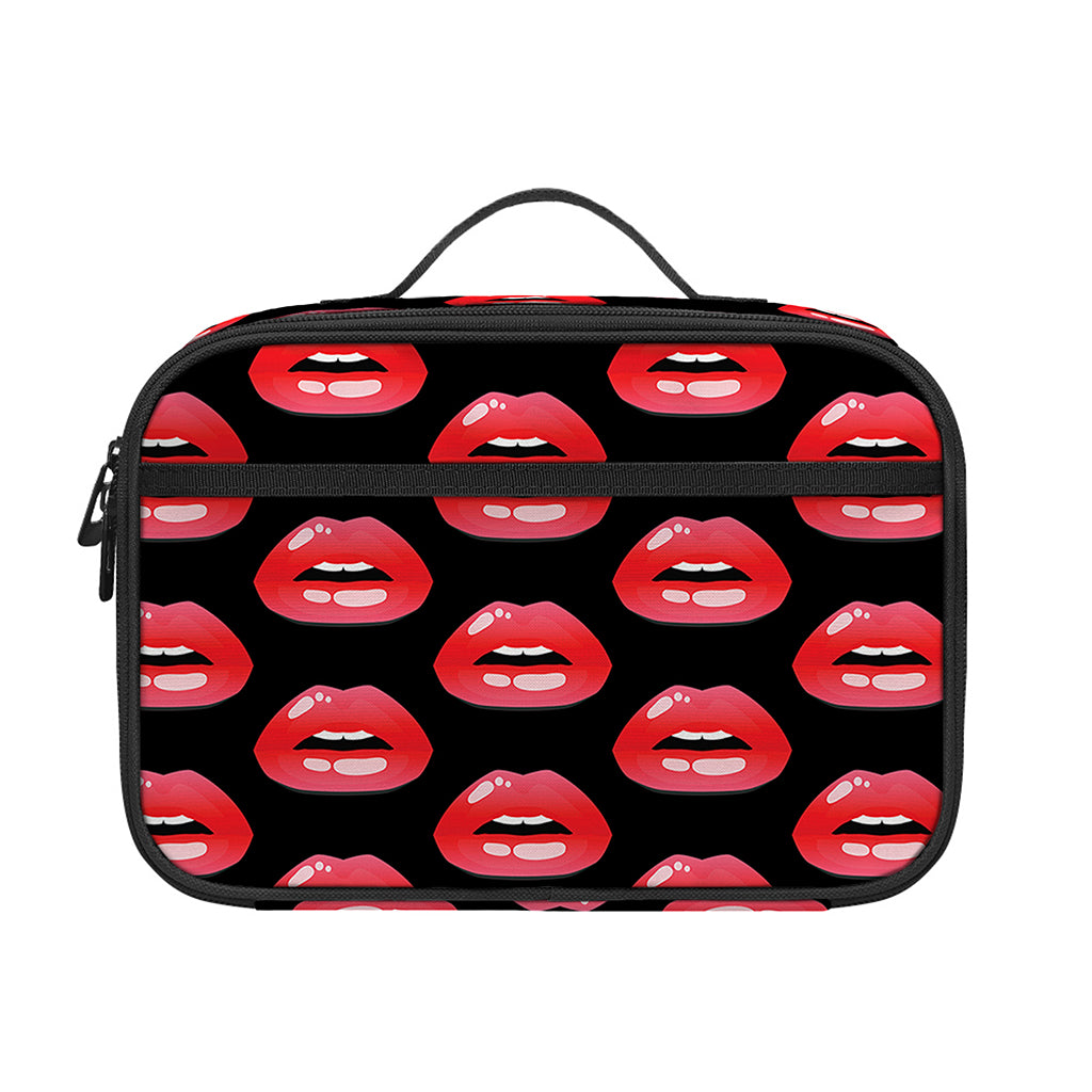 Wet Lips Pattern Print Portable Lunch Bag