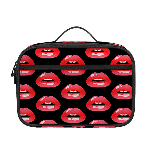 Wet Lips Pattern Print Portable Lunch Bag