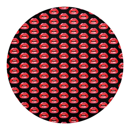 Wet Lips Pattern Print Round Blanket