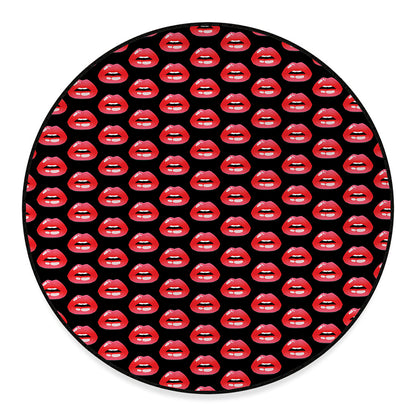 Wet Lips Pattern Print Round Floor Mat