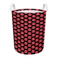 Wet Lips Pattern Print Round Laundry Basket