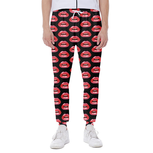 Wet Lips Pattern Print Scuba Joggers