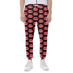 Wet Lips Pattern Print Scuba Joggers