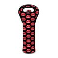 Wet Lips Pattern Print Single Neoprene Wine Tote