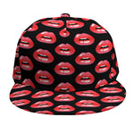 Wet Lips Pattern Print Snapback Cap