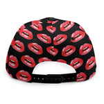 Wet Lips Pattern Print Snapback Cap