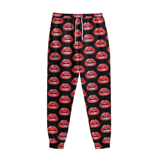 Wet Lips Pattern Print Sweatpants