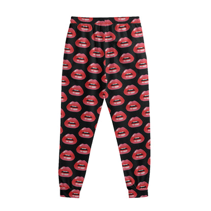 Wet Lips Pattern Print Sweatpants