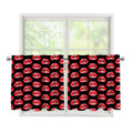 Wet Lips Pattern Print Tier Curtains