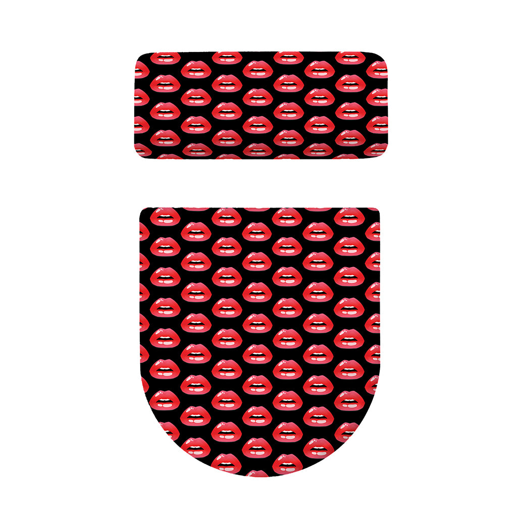 Wet Lips Pattern Print Toilet Lid And Tank Cover Set