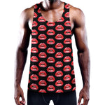 Wet Lips Pattern Print Training Tank Top