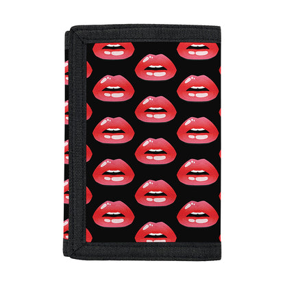 Wet Lips Pattern Print Trifold Wallet