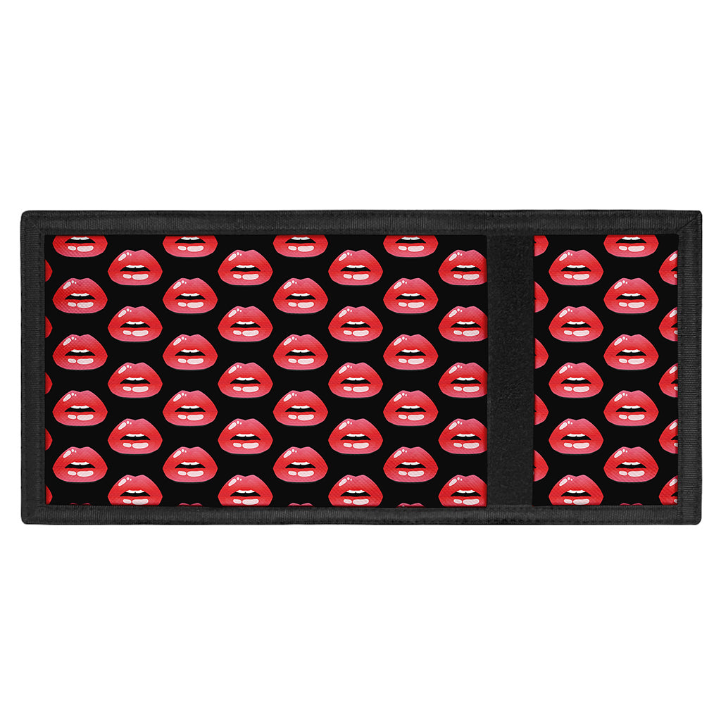 Wet Lips Pattern Print Trifold Wallet