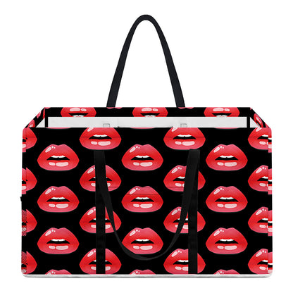 Wet Lips Pattern Print Utility Tote Bag