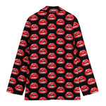 Wet Lips Pattern Print Women's Cotton Blazer