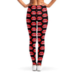 Wet Lips Pattern Print Women's Leggings