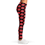 Wet Lips Pattern Print Women's Leggings