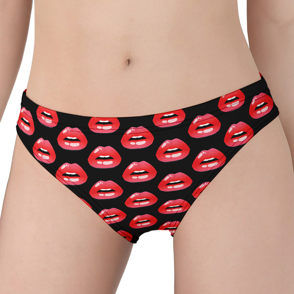 Wet Lips Pattern Print Women's Panties