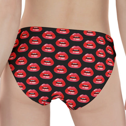 Wet Lips Pattern Print Women's Panties