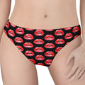 Wet Lips Pattern Print Women's Thong