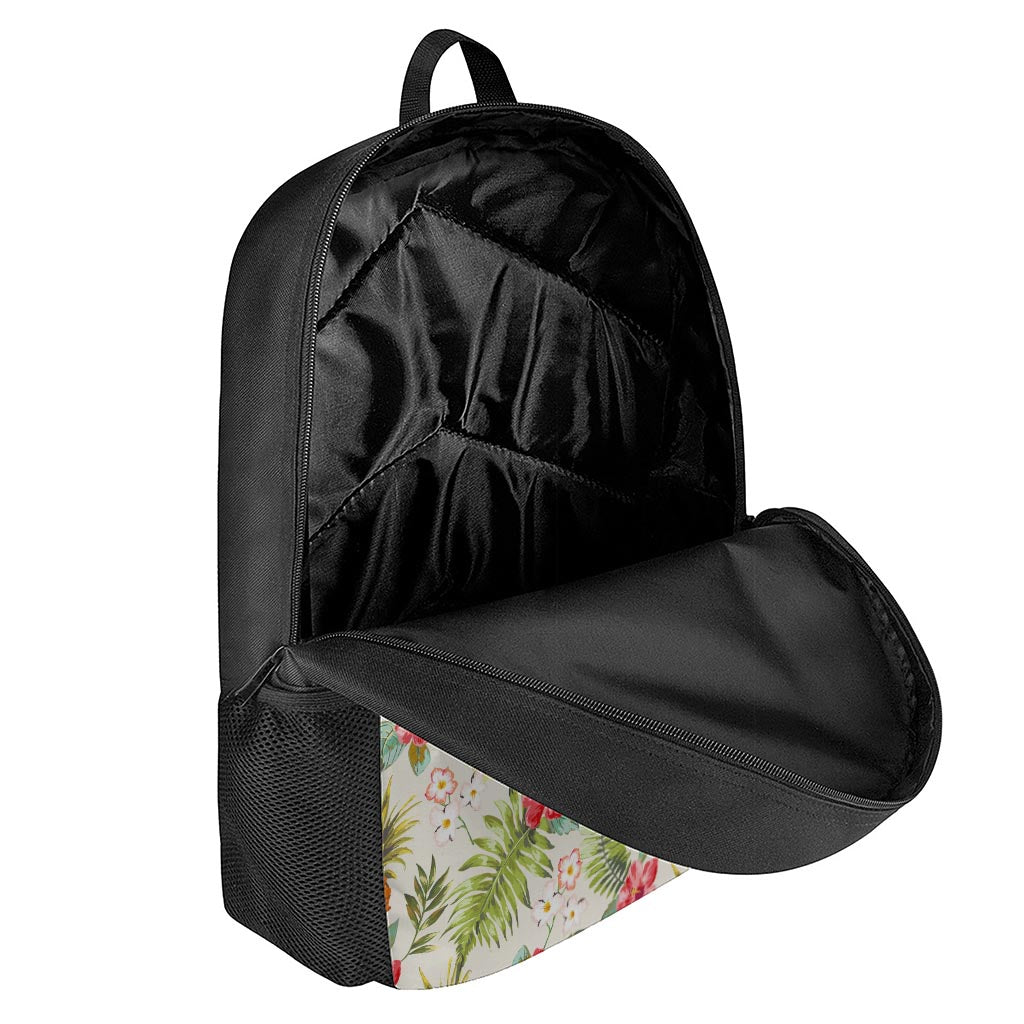 White Aloha Pineapple Pattern Print 17 Inch Backpack
