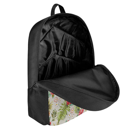 White Aloha Pineapple Pattern Print 17 Inch Backpack