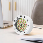 White Aloha Pineapple Pattern Print Alarm Clock