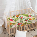 White Aloha Pineapple Pattern Print Baby Crib Sheet