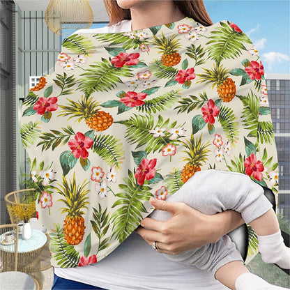 White Aloha Pineapple Pattern Print Baby Seat Cover